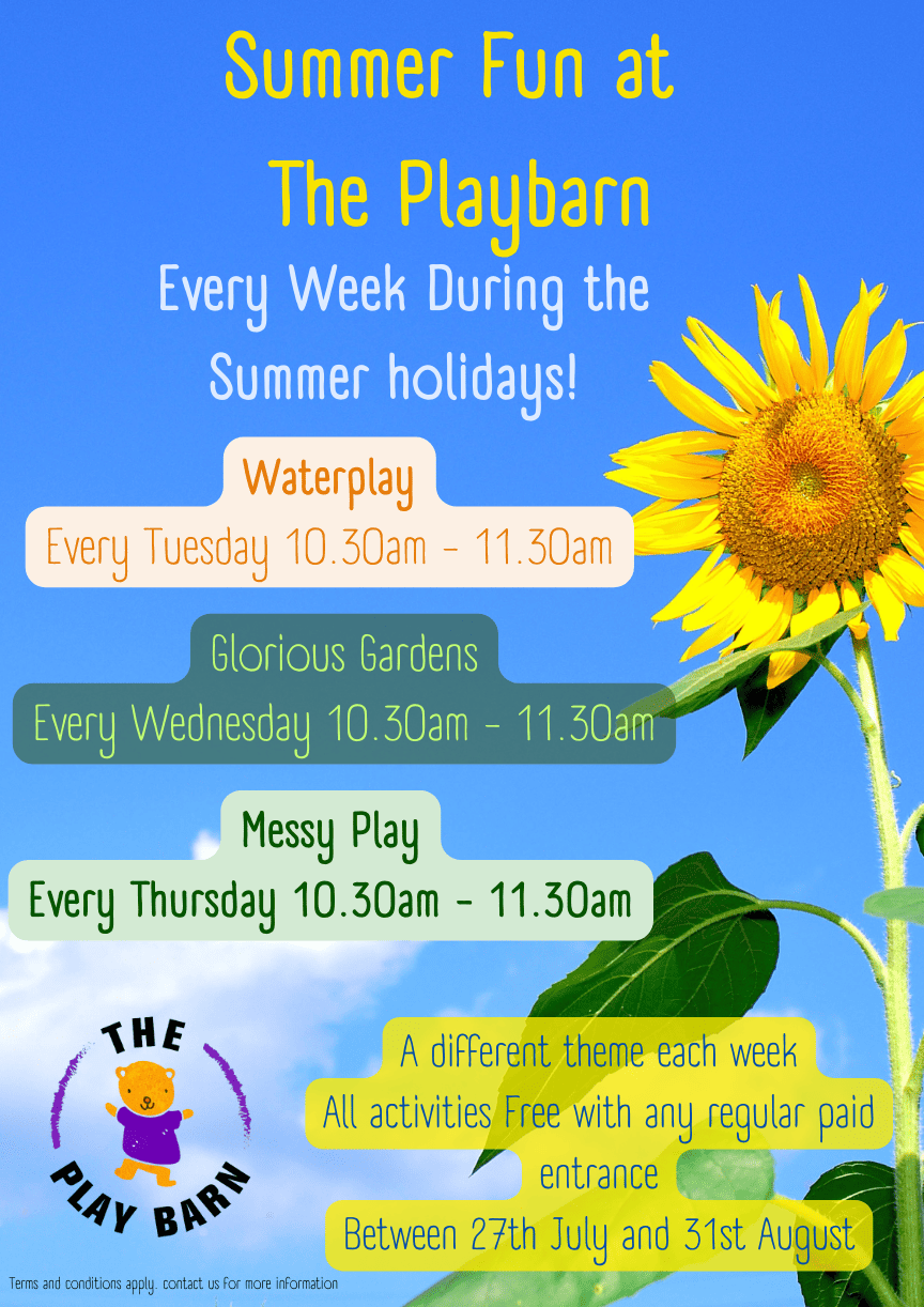 whats on over the summer holiday messy play water play and glorious gardens