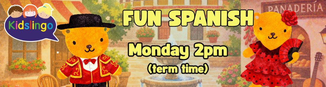 Kidslingo fun Spanish classes for children aged 2–5 in Northwich at The Playbarn, Monday 2pm – learn Spanish through songs, games and stories